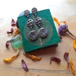 Hammered metal boho earrings